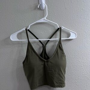 Paragon Fitwear Olive Green Cropped Sports Bra Tank